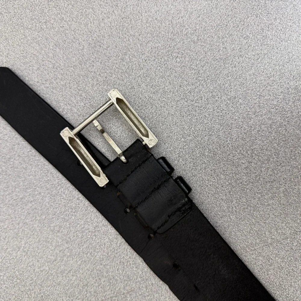 LeJon Tulliani Belt Mens 38 Black Leather Buckle Classic Everyday Casual USA